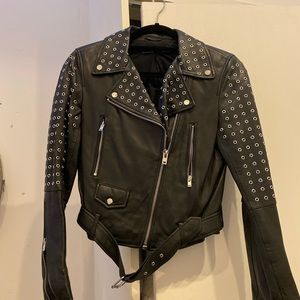Studded leather jacket - real leather